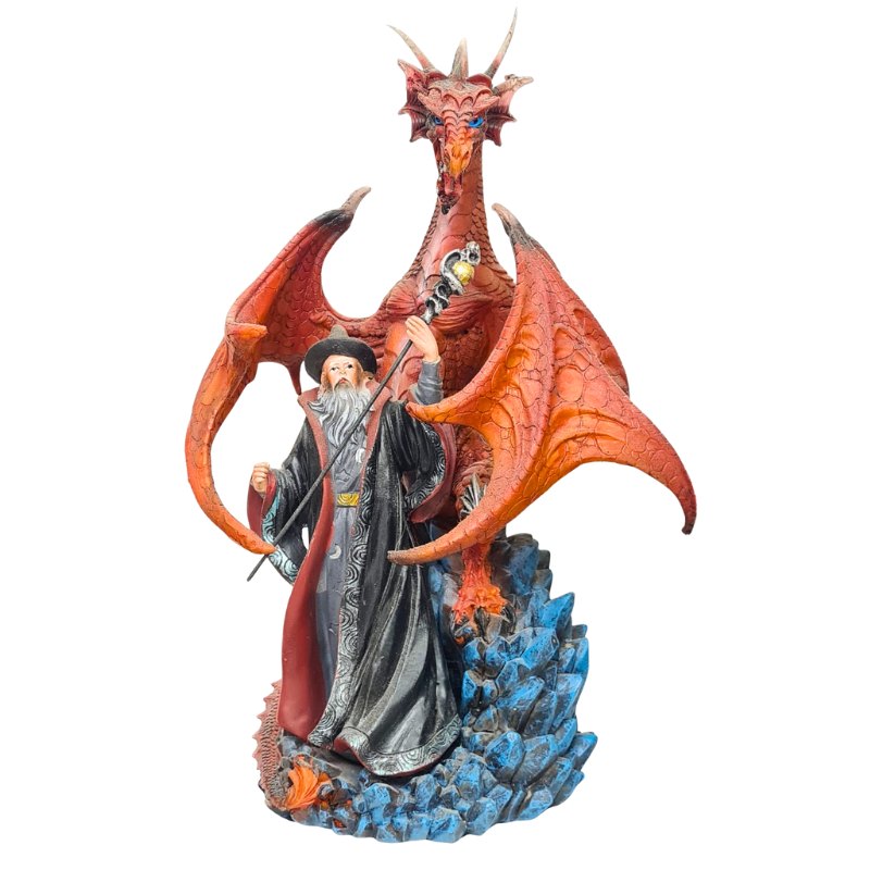 Statue Merlin avec dragon - Lot 1